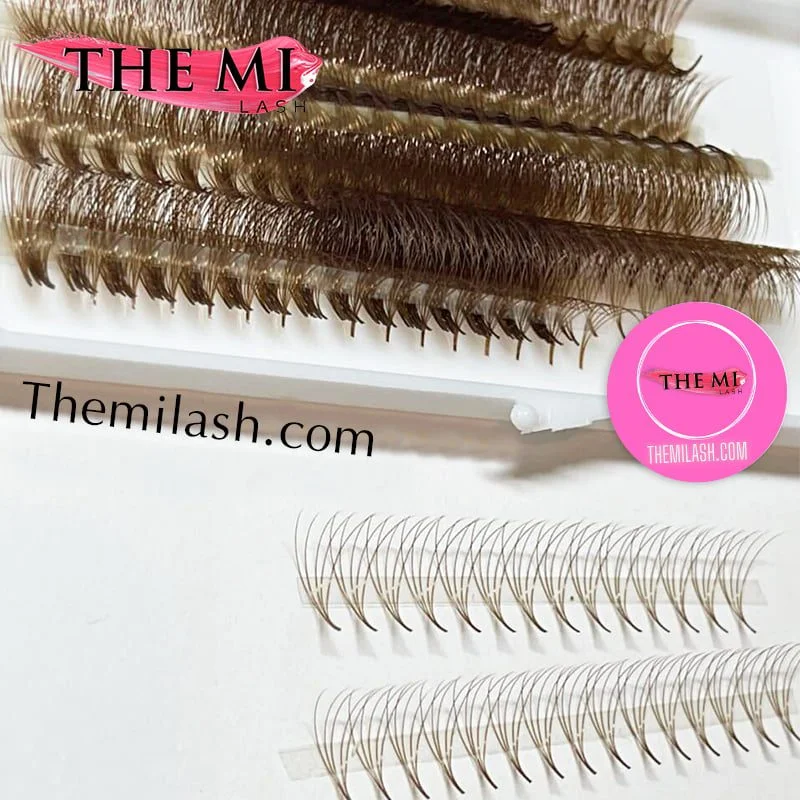 Narrow Promade fans caramel brown colour 5D | 0.07| 1000 fans - Image 3