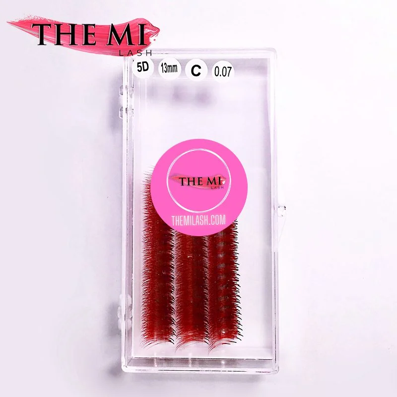 Narrow Promade fans Red colour 5D | 0.07| 1000 fans